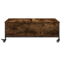 vidaXL Couchtisch mit Rollen R&auml;uchereiche 91x55x34 cm Holzwerkstoff