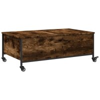 vidaXL Couchtisch mit Rollen R&auml;uchereiche 91x55x34 cm Holzwerkstoff