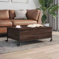 vidaXL Couchtisch mit Rollen Braun Eiche 91x55x34 cm Holzwerkstoff