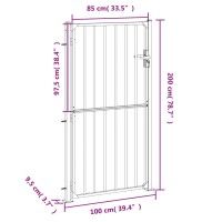 vidaXL Gartentor 100x200 cm Edelstahl