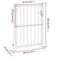 vidaXL Gartentor 100x150 cm Edelstahl