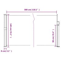 vidaXL Seitenmarkise Ausziehbar Rot 140x300 cm