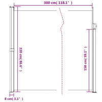 vidaXL Seitenmarkise Ausziehbar Blau 220x300 cm