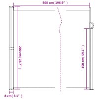 vidaXL Seitenmarkise Ausziehbar Blau 200x500 cm