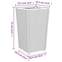 vidaXL Pflanzk&uuml;bel 4 Stk. Wei&szlig; 32,5x32,5x57 cm PP