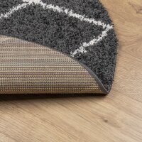 vidaXL Teppich Shaggy Hochflor Modern Schwarz und Creme &Oslash; 240 cm