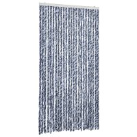 vidaXL Fliegenvorhang Blau und Wei&szlig; 100x200 cm Chenille