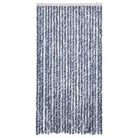 vidaXL Fliegenvorhang Blau und Wei&szlig; 100x200 cm Chenille