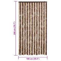 vidaXL Fliegenvorhang Beige und Hellbraun 100x200 cm Chenille