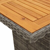 vidaXL 9-tlg. Garten-Essgruppe mit Kissen Grau Poly Rattan