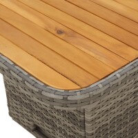 vidaXL 5-tlg. Garten-Essgruppe mit Kissen Grau Poly Rattan