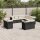 vidaXL 11-tlg. Garten-Sofagarnitur mit Kissen Schwarz Poly Rattan