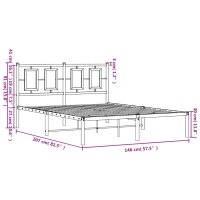 vidaXL Bettgestell mit Kopfteil Metall Schwarz 140x200 cm