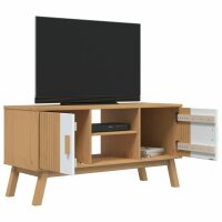 vidaXL TV-Schrank OLDEN Wei&szlig; und Braun 114x43x57 cm Massivholz Kiefer