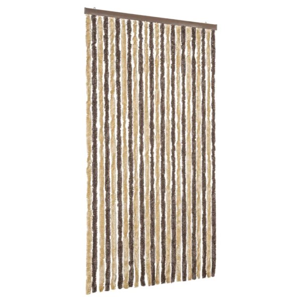 vidaXL Fliegenvorhang Dunkelbraun und Beige 100x230 cm Chenille