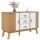 vidaXL Sideboard OLDEN Wei&szlig; und Braun 114x43x73,5 cm Massivholz Kiefer