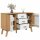 vidaXL Sideboard OLDEN Wei&szlig; und Braun 114x43x73,5 cm Massivholz Kiefer