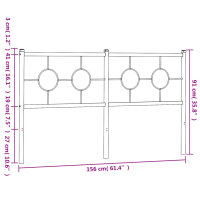 vidaXL Kopfteil Metall Wei&szlig; 150 cm