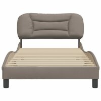 vidaXL Bettgestell mit Kopfteil Taupe 100x200 cm Stoff