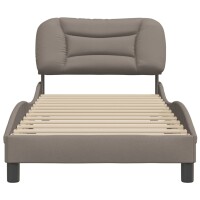 vidaXL Bettgestell mit Kopfteil Taupe 80x200 cm Stoff