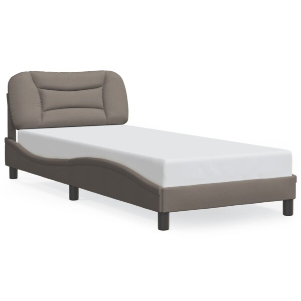 vidaXL Bettgestell mit Kopfteil Taupe 90x190 cm Stoff