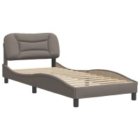 vidaXL Bettgestell mit Kopfteil Taupe 90x190 cm Stoff