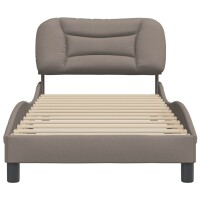 vidaXL Bettgestell mit Kopfteil Taupe 90x190 cm Stoff