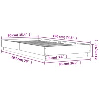 vidaXL Bettgestell Braun Eichen-Optik 90x190 cm Holzwerkstoff