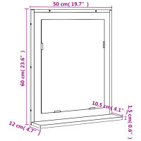 vidaXL Badspiegel mit Ablage Grau Sonoma 50x12x60 cm Holzwerkstoff