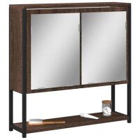 vidaXL Bad-Spiegelschrank Braun Eiche-Optik 60x16x60cm Holzwerkstoff