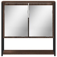 vidaXL Bad-Spiegelschrank Braun Eiche-Optik 60x16x60cm Holzwerkstoff