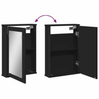 vidaXL Bad-Spiegelschrank Schwarz 42x12x60 cm Holzwerkstoff