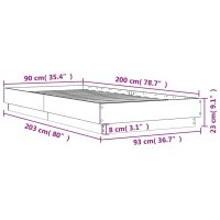 vidaXL Bettgestell Schwarz 90x200 cm Holzwerkstoff