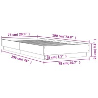 vidaXL Bettgestell Braun Eichen-Optik 75x190 cm Holzwerkstoff