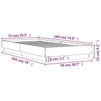 vidaXL Bettgestell R&auml;uchereiche 75x190 cm Holzwerkstoff