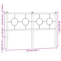 vidaXL Kopfteil Metall Schwarz 135 cm