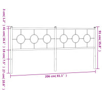 vidaXL Kopfteil Metall Schwarz 200 cm