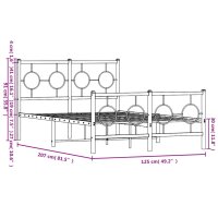 vidaXL Bettgestell mit Kopf- und Fu&szlig;teil Metall Wei&szlig; 120x200 cm