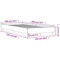 vidaXL Bettgestell Braun Eichen-Optik 100x200 cm Holzwerkstoff