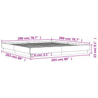 vidaXL Bettgestell Wei&szlig; 200x200 cm Holzwerkstoff