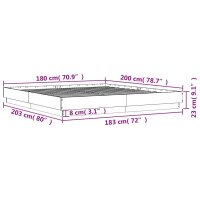 vidaXL Bettgestell Sonoma-Eiche 180x200 cm Holzwerkstoff