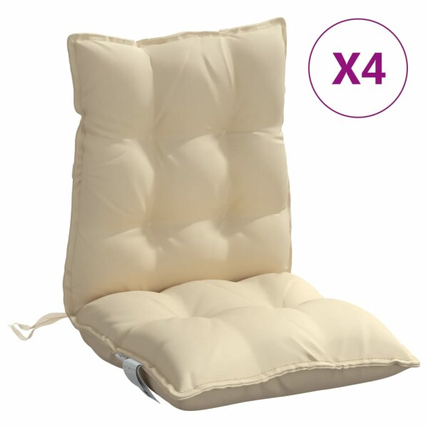 vidaXL Niedriglehner-Auflagen 4 Stk. Beige Oxford-Gewebe