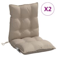 vidaXL Niedriglehner-Auflagen 2 Stk. Taupe Oxford-Gewebe