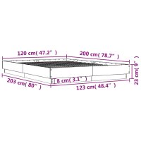 vidaXL Bettgestell Wei&szlig; 120x200 cm Holzwerkstoff