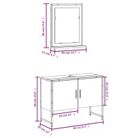 vidaXL 2-tlg. Badm&ouml;bel-Set Grau Sonoma Holzwerkstoff