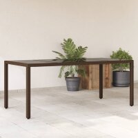 vidaXL Gartentisch mit Glasplatte Braun 190x90x75 cm Poly Rattan