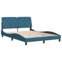 vidaXL Bettgestell mit Kopfteil Blau 140x190 cm Samt