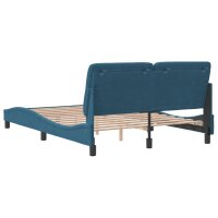 vidaXL Bettgestell mit Kopfteil Blau 140x190 cm Samt