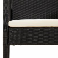 vidaXL 9-tlg. Garten-Essgruppe mit Kissen Schwarz Poly Rattan