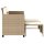 vidaXL Gartensofa 2-Sitzer mit Tisch und Hockern Beige Poly Rattan